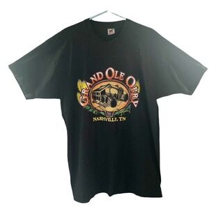 Grand Ole Opry Vtg Graphic Tee Size XL Black Single Stitch T Shirt